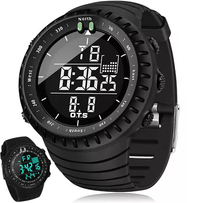 Waterproof Men's Military Tactical LED Digital Sports Watch Backlight Wristwatch • $9.25