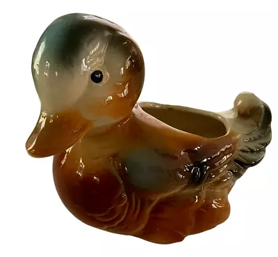 ROYAL COPLEY Vintage Anthropomorphic Baby Mallard Duck Planter  USA  Marking • $15