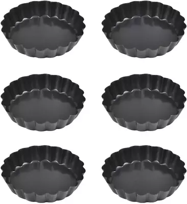 4 Inch Mini Tart Pan Set 6 Packs Tart Pan With Removable Bottom Nonstick Carbo • $17.89