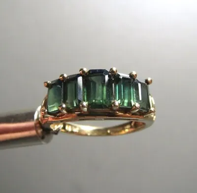 QVC 9ct Yellow Gold Green Sapphire 5 Stone Ring ~ Size K ~ • £175