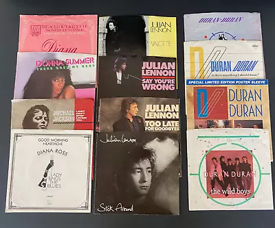 LOT OF 12 Picture Sleeves DURAN DURAN Jullian Lennon Diana Ross Michael Jackson • $14