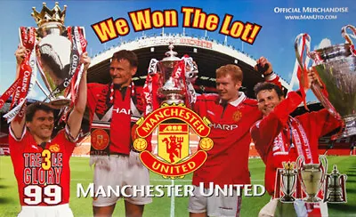 Manchester United FC WE WON THE LOT 1999 Treble Championship 22x34 Wall POSTER • $17.99