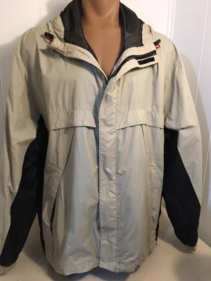 $20 • Buy Pacific Trail Lined Rain Jacket Size XXL 2XL Tan And Black Hooded PACKABLE