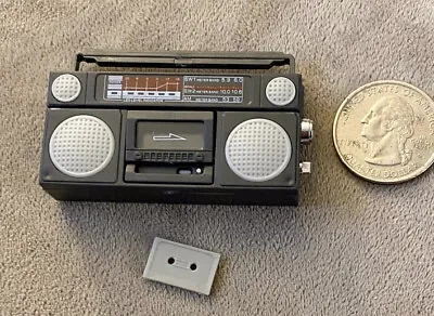 Dollhouse Miniature Retro Boombox Stereo Cassette Player 1/12 Scale Radio • $5.99