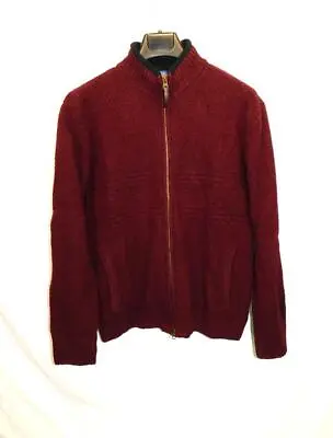 Pendleton M Maroon Red Shetland Wool Cardigan Sweater Full Zip Jacket Washable M • $29.94