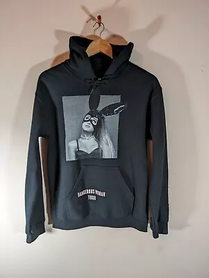 Ariana Grande Dangerous Woman Tour Hoodie Bunny Ears Black Size Small • £29.99