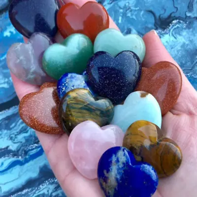 £5.98 • Buy 10x Rare Natural Quartz Crystal Stone Heart Chakra Healing Heart Gemstone Set-UK