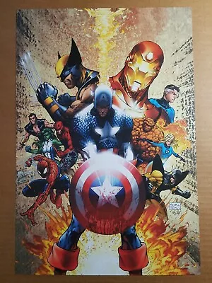 Civil War 1 Fantastic 4 She-Hulk Spider-Man Marvel Poster By Michael Turner • $9.50