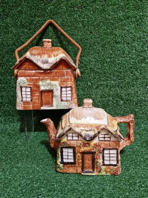 £12.99 • Buy Vintage Price Kensington Cottage Ware  Ye Olde Cottage  Biscuit Barrel & Teapot