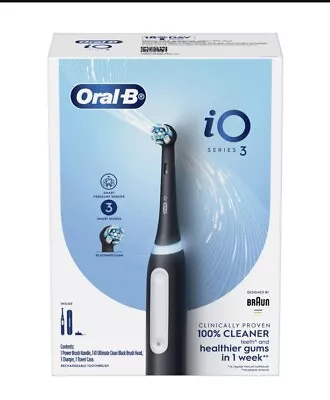 Oral-B Io Series 3 Io3 Rechargeable Toothbrush Matt Black - New • $85