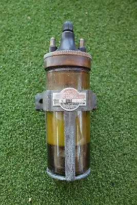 Vintage Runbaken Oilcoil Glass Oil Filled Ignition Coil & Bracket 6 Volt • $32.29
