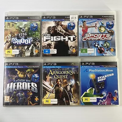 PS3 Move Bundle - 6x Games - Tested & Working - Good To VG Condition • $39.95