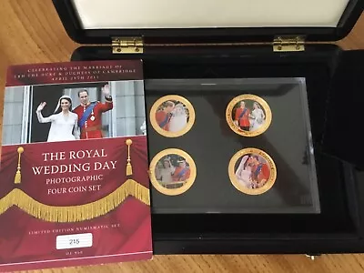 William & Kate Royal Wedding Day Westminster Photographic 4 Four Coin Set COA • £0.99