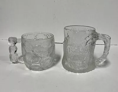 Set Of 2 Vintage Different McDonalds Flinstones Treemendous Glass Mugs 1993 • $12.50