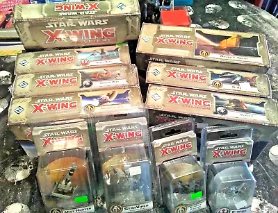 Star Wars X-Wing Miniatures Game Lot New (1 Starter Box And 10 Expansion Packs) • $42