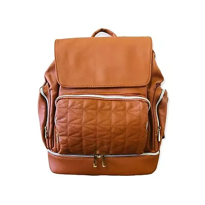 Nappy Bag Backpack Stylish Tan Colour Large Capacity For Baby Items • $100