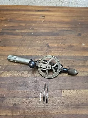 K977- Antique Goodell Pratt Hand Egg Beater Drill  1895 Pat W/ Bits • $11.50