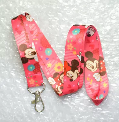 Disney Pin Lanyard Minnie Mouse & Mickey Mouse Pink Background • $4