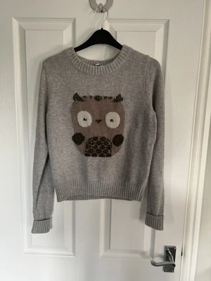 £10 • Buy Henry Holland.Angora Mix Owl Jumper Size 12.Grey