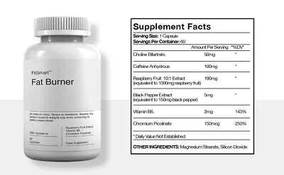 Fit Smart Fat Burner 60 Capsules 1 Months Supply • £39.99