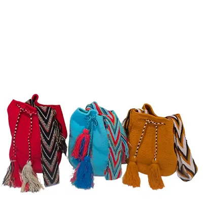 Authentic 100% Wayuu Mochila Colombian Bag Large Size Crossbody Design Travel • $45.97