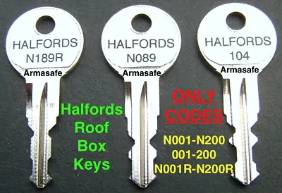 £0.99 • Buy Halford  Key Roof Box, Rail & Roof Bar Key Cut To Code Number Thule