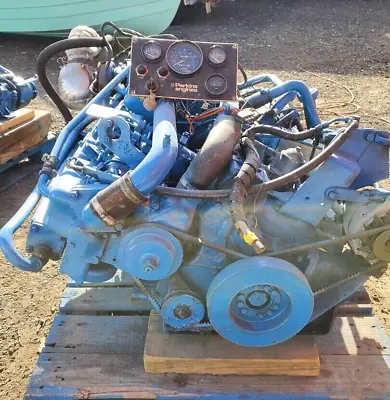 Pair Of Perkins HT6-354M 160 HP Marine Diesel Engines W/ Velvet Drive Gears • $12995