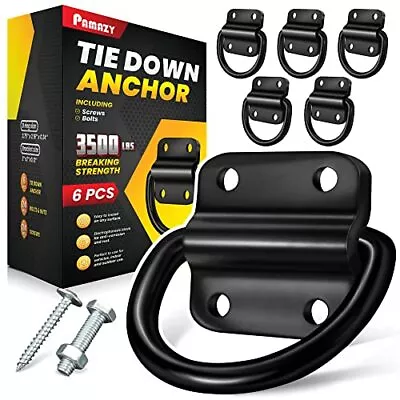 6PCS Heavy Duty Steel D Rings Tie Down Anchors Ultra Durable 3500 Pound Break • $27.76