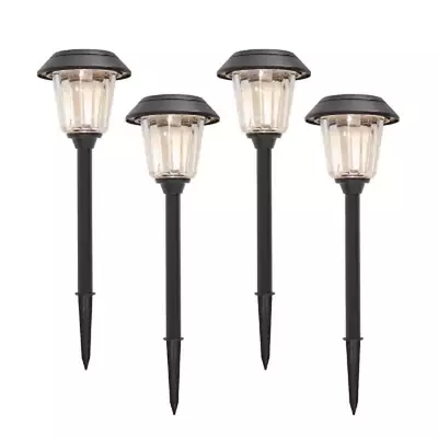 Member'S Mark 4-Piece LED Solar Path Lights - Matte Black • $39.13