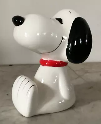 Vintage Syndicate Inc. Peanuts Snoopy 6  Ceramic Coin Bank 1966 W/Stopper Japan • $27.88