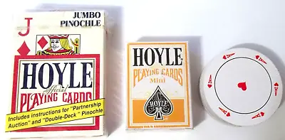 Vintage Round Playing Cards Sealed Mini Hoyle Cards Sealed Hoyle Pinochle Cards • $14.95