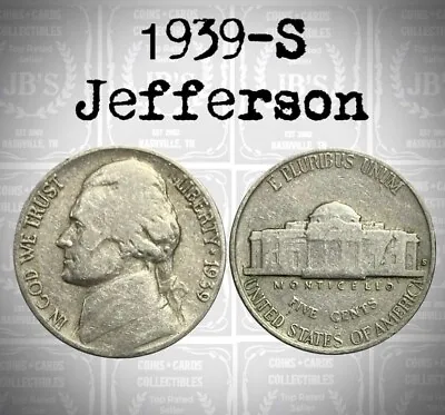 1939 S Jefferson Nickel Average Circulated VG-Fine *JB's Coins* • $3.98