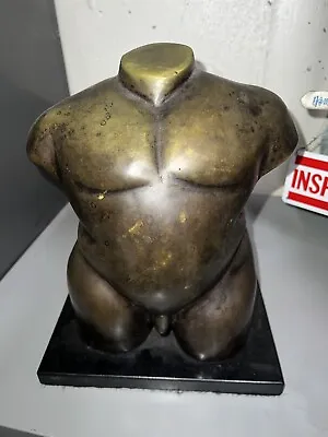 $1250 • Buy After Fernando Botero Male Torso Bronze Sculpture