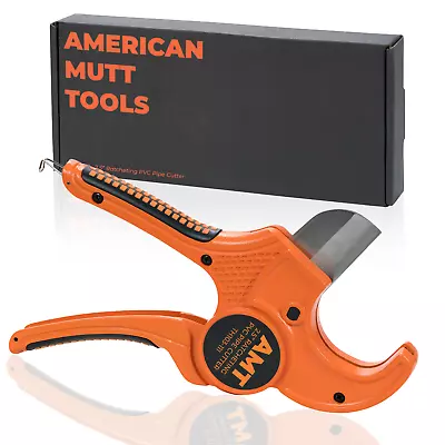 American Mutt Tools 2 1/2 Inch PVC Pipe Cutter – Ratcheting PVC Cutter Tool • $24.99