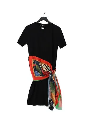 Zara Women's Midi Dress S Black Cotton With Polyester T-Shirt Dress • £13