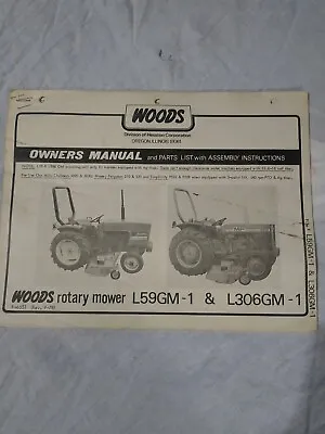 Woods L59GM-1 & L306GM-1 Mower For Allis ChamersMassey Simplicity Mower Manu • $8.99