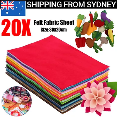 20x Handicraft A4 Sheet Felt Fabric Crafting 1mm Thick Sewing Glue Scrapbooking • $12.95