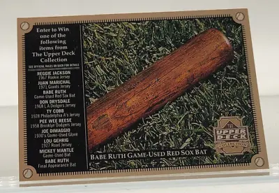 Babe Ruth - Upper Deck - Game-Used Red Sox Bat 2000 MX • $1.18