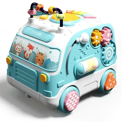 Baby Musical Bus Toys Toddler Activity Cube With Light& SoundXmas Gift Birthday • £13.45