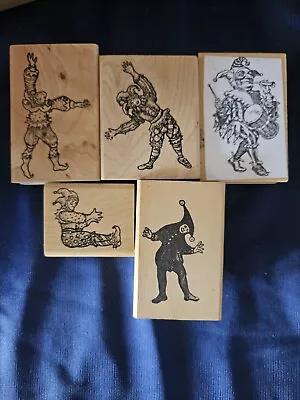 5 Different Vintage Court Jester Rubber Stamps • $18