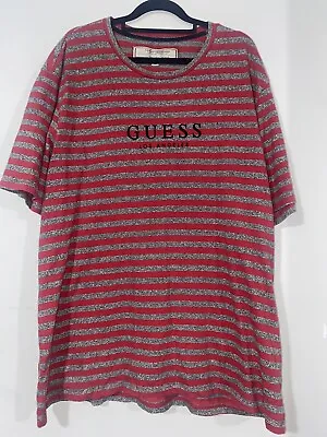 Vintage Guess Originals Red Striped Tee Size XL • $13