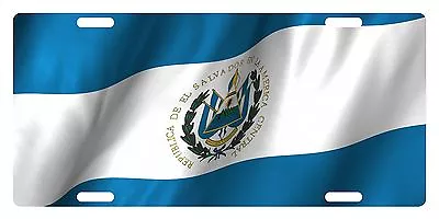 EL SALVADOR Flag Custom License Plate Salvadoran Emblem  Wave Version # 6 • $13.57