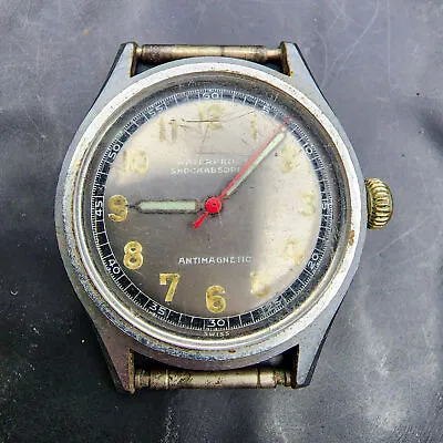 Rare Vintage WWII Military 17-Jewel Men's Watch - Alb Grossenbacher Swiss Made ⌚ • $71.95