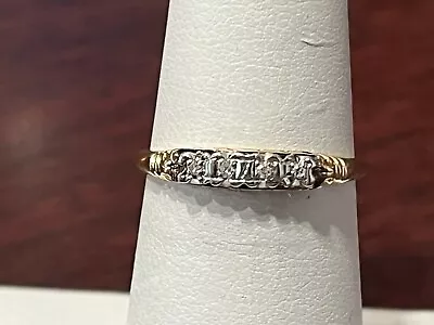 Vtg. 14K Yellow Gold Diamond Band Ring Size 6.25   1.6 Gr. • $169