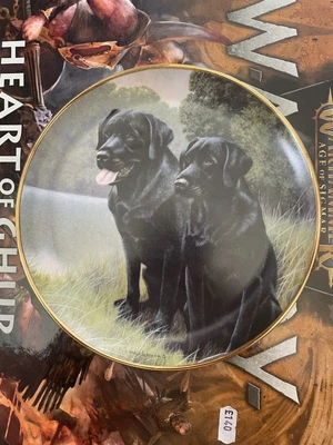 £25 • Buy Black Labrador Plate Sporting Companions Nigel Hemming Franklin Mint Perfect
