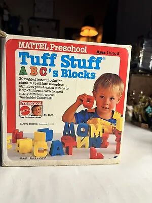 Tuff Stuff ABC's Alphabet Letters Blocks Vintage Mattel Complete W All 30 Pieces • $14.99