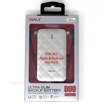 $11.99 • Buy IWALK Duo 3000mAh Portable External Charge Battery Lightning Micro USB Silver