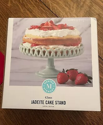 Martha Stewart Jadeite Loop Cake Stand Green Milk Glass Brand New In Box • $52