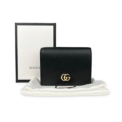 $485 • Buy Gucci Black GG Marmont Card Case Wallet