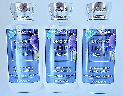 3 Bath & Body Works Moonlight Path 24 Hour Moisture Body Lotion Shea Vitamin E • $32.99